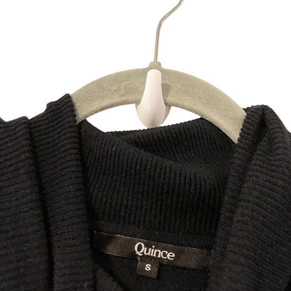 Quince Mongolian Cashmere Turtleneck Sweater Dress Tunic Black Size S NWOT - Picture 4 of 5